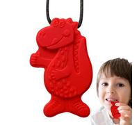 Sensory Chew Necklaces | Silicone Dinosaur Chewng Toys for Kids | Motor Biting Neckllace | Portable Chewy Teether | Safe Teething Aid | Durable Chewing Necklace for Children