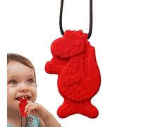 Sensory Chew Necklaces - Silicone Dinosaur Sensory Chew Toys for Kids | Fidget Toy Chewable Teether, Chewing Necklace for Kids Girls Boys, Sensory Toys