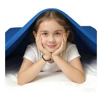 Sensory Compression Blanket Sensory Bed Sheet for Deep Pressure Lycra Elastane Bed Sheet Breathable Stretchy Comfortable Sleeping Bedding (Blue, Twin Size)