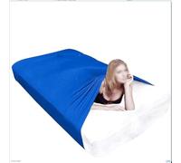 Sensory Compression Blanket Spandex Bed Sheet For Kids & Adults Compression Sheet Breathable & Stretchable Full(Blue,Queen size/160x147cm)