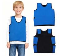 Sensory Compression Vest Non-Weighted,(Small 17"×30") Breathable Adjustable Deep Pressure Sensory Vest Soft Hug Calm & Relieve Stress, Stretchy for Boys Girls Blue
