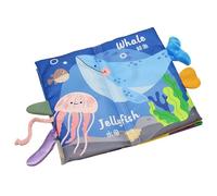 Sensory Crinkle Activity Book - Animal Tail Textures & Squeaker Sounds | Lightweight Portable Design for Strollers | Safe Materials for Babies