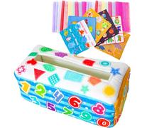 Sensory Crinkle Tissue Box | Game for and | Soft Scarves & Crinkle Blankets for , Educational and Sensory Development, Gift for B