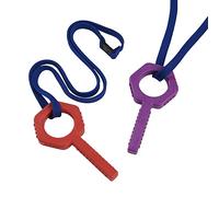 Sensory Direct Chewbuddy Pling Grab Chew & Lanyard - Pack of 2, Sensory Chew or Teething Aid | for Kids, Adults, Autism, ADHD, ASD, SPD, Oral Motor or Anxiety Needs | Red & Purple