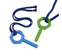 Sensory Direct Chewbuddy Pling Grab Chew & Lanyard - Pack of 2, Sensory Toy for a Fidget, Chew or Teething Aid | for Kids, Adults, Autism, ADHD, ASD, SPD, Oral Motor or Anxiety Needs | Blue & Green