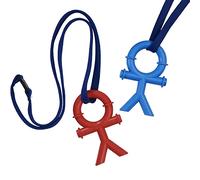 Sensory Direct Chewbuddy Stickman & Lanyard - Pack of 2, Sensory, Chew or Teething Aid | for Kids, Adults, Autism, ADHD, ASD, SPD, Oral Motor or Anxiety Needs | Blue & Red