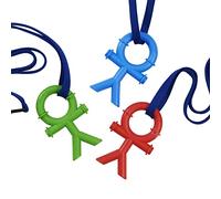 Sensory Direct Chewbuddy Stickmen & Lanyard - Pack of 3, Sensory Chews or Teething Aid | for Kids, Adults, Autism, ADHD, ASD, SPD, Oral Motor or Anxiety Needs | Green, Red, Blue