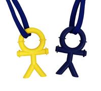 Sensory Direct Chewbuddy Tuff Stickman - Pack of 2, Strong Sensory Fidget Toy, Chew or Teething Aid | for Kids. Adults, Autism, ADHD, ASD, SPD, Oral Motor or Anxiety Needs - Blue & Yellow