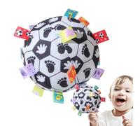 Sensory Fabric Ball: Luxury Soft Rattle Toy with Tags Educational Development with High Contrast Visual Stimulation | Interactive Gripping Toy for
