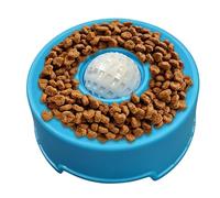 Sensory Feed Station - Rotating Sphere Basin, Interactive Liquid Licking Dish, Flow Technology, Slows Consumption Speed Fast, Pet Wellness Category, Compact Blue Non-Slip Finish For Cats