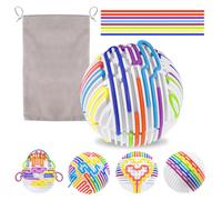 Sensory Fidget Board Ball Toy, Sensory Fidget Toys, Split Design with 16 Pcs of Rubber Ropes for Stress Relief, Cognitive Development, Perfect for ADHD, Autism, Anxiety Relief & Occupational Therapy