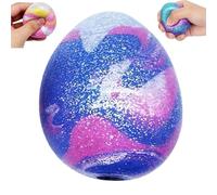 Sensory Fidget Egg Toy, Squeeze Stress Relief Ball with Solid Soft Technology, Silent Focus Tool for Office Desk, Anxiety Relief Gifts, 3.25 Inch Tactile Sensory Toy (Multicolor-H)