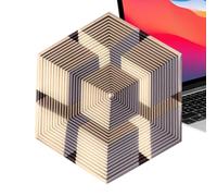 Sensory Fidget Hexagon - 3D Printed Sensory Toy with Optical Illusion, Geometric Finger Toys for Sensory Promotion | Travel Concentration Learning Office School Children Adult