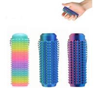 Sensory Fidget Keychain Set, Rainbow Color Spiky Stress Relief Toys, 3 Pack Mini Grip Stimulation Toys for Adults, Focus Enhancement (3)