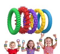 Sensory Fidget Stretchy Strings - 5 Pieces Stylish Educational Stretchy Silicone Wristband | Calming Sensory Toy, Quiet Prizes Box Toys For Girls, Boys, Classroom, School