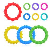 Sensory Fidget Toys, 4 Pack Stretchy Bracelet with 6Pack Fidget Rings-Bright Colors & Different Textures, Suitable for Special Needs Autistic kids and Adults Toys