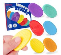 Sensory Fidget Toys - 6PCS Hard Plastic Worry Stones for Autistic Children, Adults, Elderly, Quiet Textured Classroom Fidgets for Anxiety Relief, Non-Sticky Calming Gifts to Keep You Focussed.