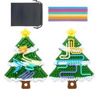 Sensory Fidget Toys ,Christmas Tree Sensory Activity Board for Stress Anxiety Autistic ADHD, Calm Down Travel Airplane Essentials Toys for 3+ Year Old, Stuffers Gifts for Teen Girls(Green)