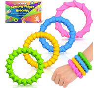 Sensory Fidget Toys Kids Adults with Autism- Squishy Sensory Toys for Classroom Bath, Calm Down Corner Supplies for Boys Teens- Road Trip Activities for Kids (Sensory Rubber Bracelet)