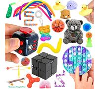 Sensory Fidget Toys Pack - 27 Piece Box Fiddle Toys Set - Stress, Anxiety Relief, Autism, ADHD, OCD, Special Needs & Child Development Box Set - Mochi, Stress Ball, Push Pop it Fidget Toys