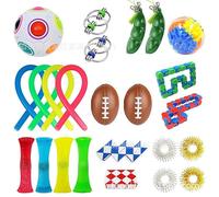 Sensory Fidget Toys Pack With Box ,24pcs Fidget Sensory Toys Set, Stress Relief & Anxiety Toys, for ADHD, Autism, Party Favors & Classroom Prizes for Boys Girls Children -D