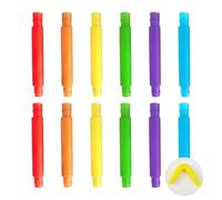 Sensory Fidget Toys Pop Tubes, 12 PCS Mini Sensory Tubes Stretch Pipe Toy Fidget Tubes for Kids Colourful Tubes Sensory Toys for ADD, Autism, High Anxiety and Special Needs to Reduce Anxiety
