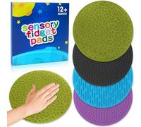 Sensory Fidget Toys Sensory Mats for Toddler Easter Basket Stuffers 4PC Silicone Tactile Pad for Autism Kid Quiet Calm Down Special Need Textured Mini Floor Tiles Fidgets Baby Sensory Development Toy
