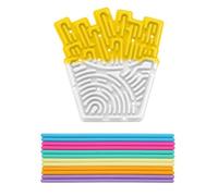 Sensory Fidget Toys with 12 Random-Color Strings, Double-Sided Silicone Sensory Fidget Toy for Kids and Adults with Autism, ADHD, Silent, Stress Relief, Calming, Focus, Gift for Girls Boys(White)