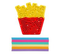 Sensory Fidget Toys with 12 Random-Color Strings, Double-Sided Silicone Sensory Fidget Toy for Kids and Adults with Autism, ADHD, Silent, Stress Relief, Calming, Focus, Gift for Girls Boys