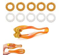 Sensory Finger Rings Set, Acupressure Rings, 10pcs Spiky Sensory Finger Rings, Sensory Rings, Acupuncture Massage Rings, Wrist Massage Bracelets for Stress Relief Anxiety Promoting Blood Circulation