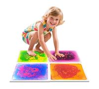 Sensory Floor Tiles, Pack of 4 - EN71 Compliant, CE Marked, Non-Toxic Liquid Motion Mats for Autism, ADHD & SPD - Stimulating Tactile Play for Classrooms, Nurseries & Therapy Rooms - 30x30cm Non-Slip