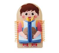Sensory for Boys Montessori Dressing Frames Set of 6 Zip Snap Button Buckle Lace Tie Early Education Preschool Toys Baby Basic Life Skills Practice Toy Kids Game (B, One Size)