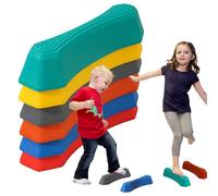 Sensory Integrated Stepping Stones | Set of 6 with Non-Slip Mat for Safe Indoor Play, Portable Anti-Slip Toys for Motor Skill Practice, Coordination Development, Obstacle Courses