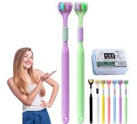 Sensory Joy Toothbrush, 3 Sided Toothbrush, Three Sided Soft Hair Tooth Toothbrush, Soft Bristles V Shaped Toothbrush, Clean Every Tooth to Completely Cover The Toothbrush (2pcs-B(Adult))