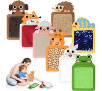Sensory Mat Toy Kit, 8 PCS Assorted Textured Sensory Floor Tiles, Sensory Wall Panel, Early Sensory Exercise, Cute Animal Fun Tactile Play, Fidget Sensory Toys for Autistic Children Baby Toddler ADHD