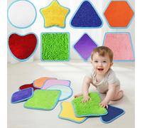 Sensory Mats for Babies, 8-Pack Textured Sensory Tiles with Various Shapes, Tactile Play Mats for Kids' Exploration and Learning, Décorations d'été