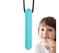 Sensory Necklace - 15g BPA Free Teething Accessory, Gemstone Shape Fidget Sucking Toy SPD Support | Flexible Silicone Chewy Ornament for Kids School Classroom Travel Relaxing Calm Stress