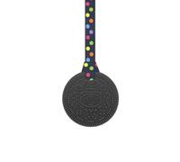 Sensory Oojamabobs Biscuit Sensory Chew Necklace With Lanyard - Black - For Kids With Autism, Anxiety & ADHD - 100% Food Grade Silicone (8 Designs Available!) (70cm, Black Dots)