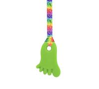 Sensory Oojamabobs - Foot Pendant chew Necklace - Autism - Green with Lanyard (6 Designs Available!) (54cm, Rainbow Leaves)