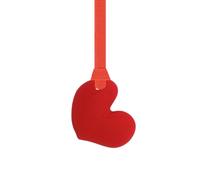 Sensory Oojamabobs - Heart pendant chew necklace, smooth & bumpy texture - Autism ADHD stimming/anxiety aid - Red with lanyard (8 designs available!) (54cm, Plain red)