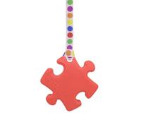 Sensory Oojamabobs - Puzzle Pendant chew Necklace - Autism - Red with Lanyard (6 Designs Available!) (54cm, Retro Stripes)