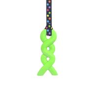 Sensory Oojamabobs - Squiggle Pendant chew Necklace - Autism - Green (70cm, Black Dots)