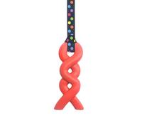 Sensory Oojamabobs - Squiggle Pendant chew Necklace - Autism - Red (54cm, Black Dots)