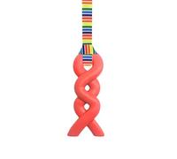 Sensory Oojamabobs - Squiggle Pendant chew Necklace - Autism - Red (54cm, Retro Stripes)