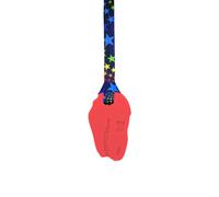 Sensory Oojamabobs - STRONG Dinosaur pendant chew necklace - Autism - Red with lanyard (8 designs available!) (Black Stars, 70cm Lanyard)