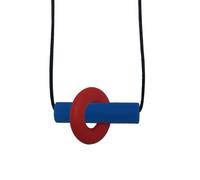 Sensory Oojamabobs - The Axle Necklace Pendant - Fiddle chew Jewellery - Autism ADHD - Blue (Red)