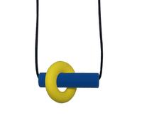 Sensory Oojamabobs - The Axle Necklace Pendant - Fiddle chew Jewellery - Autism ADHD - Blue (Yellow)