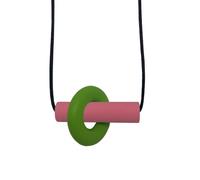 Sensory Oojamabobs - The Axle Necklace Pendant - Fiddle chew Jewellery - Autism ADHD - Pink axle (Green)