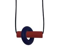 Sensory Oojamabobs - The Axle Necklace Pendant - Fiddle chew Jewellery - Autism ADHD - Red (Navy)