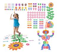 Sensory Path Floor Decals Education Floor Sticker Sensory Pathway Stickers Peel and Stick Floors Hopscotch Decal for School Classroom Kids Girl Boy Nursery Playroom (Robot Pathway)